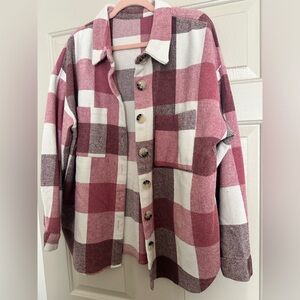 Pink Plaid Shacket